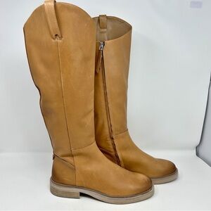 Sam Edelman Fable Cashew Camel Light Brown Leather Tall Knee High Boots Az 10